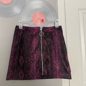 Dance & Marvel Purple Snake Print Mini Skirt